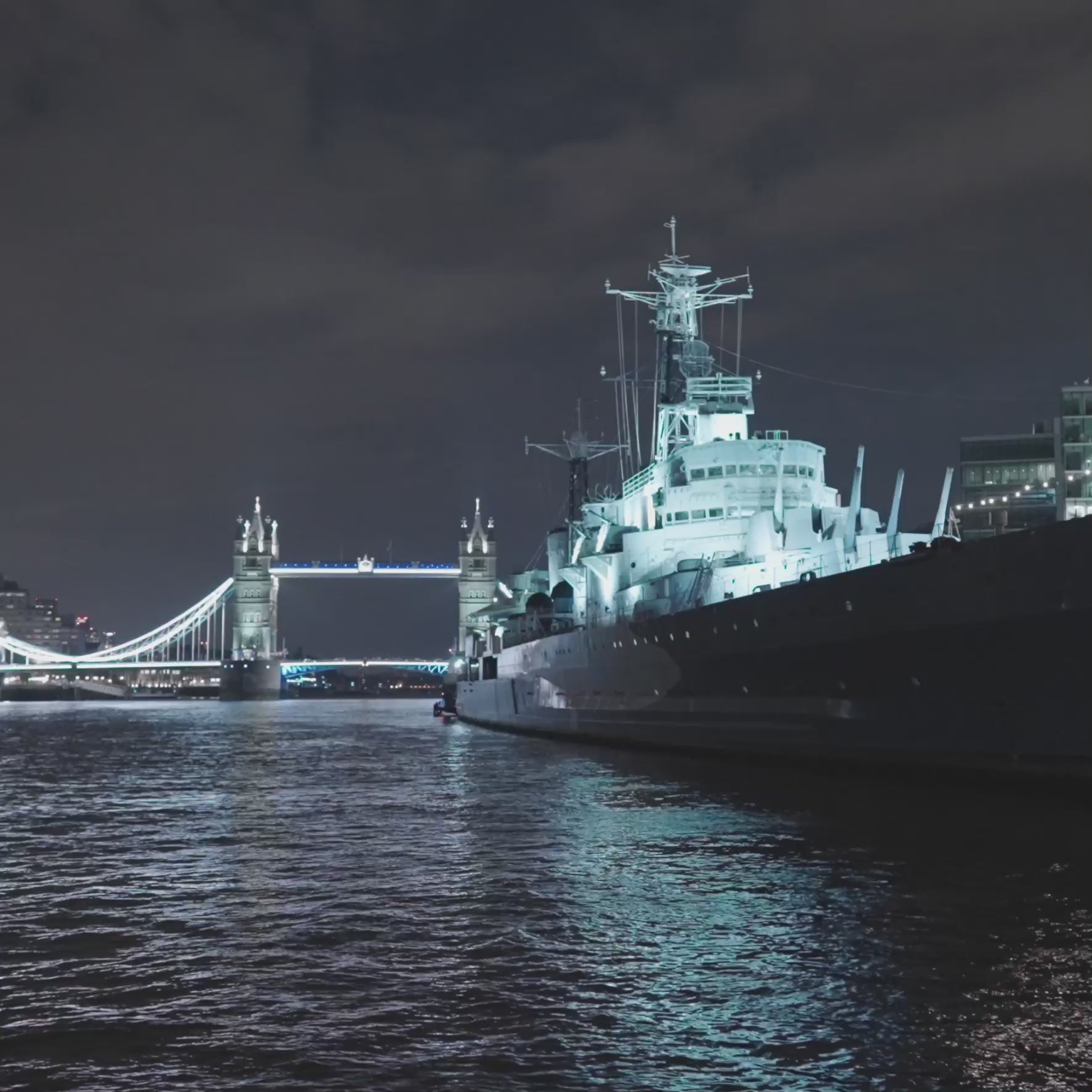 Load video: HMS Belfast River Thames